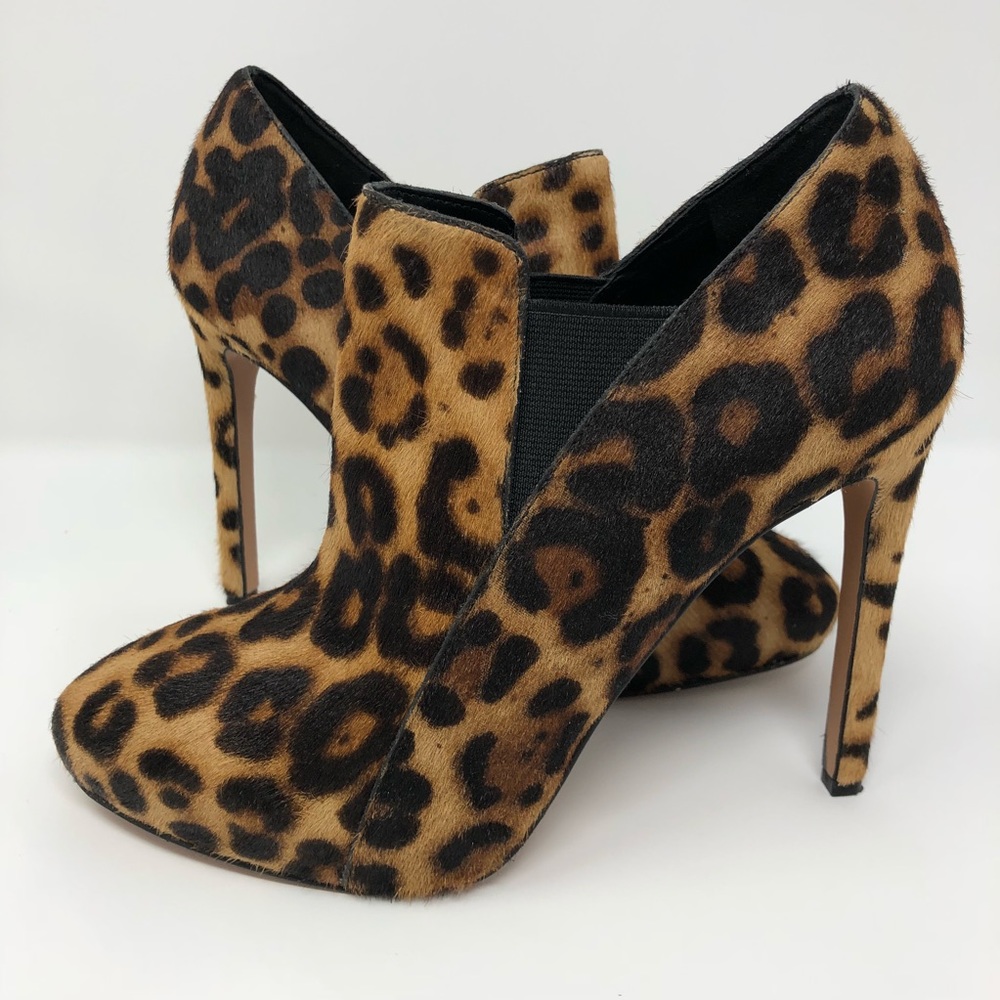 Leopard Print Stiletto Ankle Boots